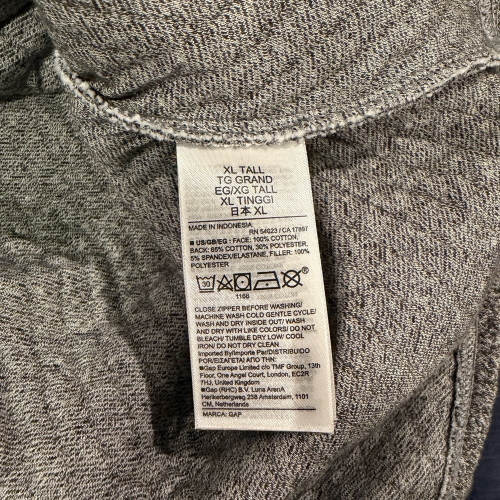 GAP Heather Gray Quarter-Zip Pullover Sweatshirt … - image 3